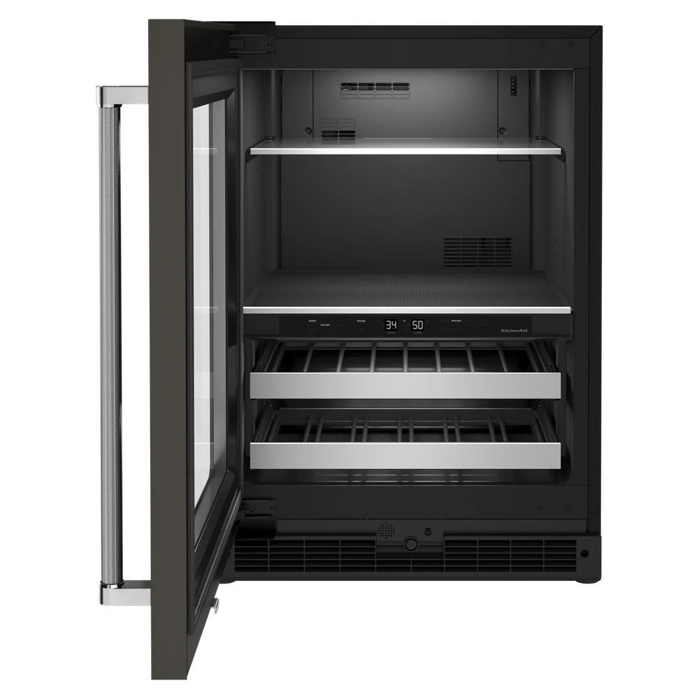 Kitchenaid KUBL314KBS 24" Beverage Center with Glass Door and Metal-Front Racks and PrintShield™ Finish - Image 6