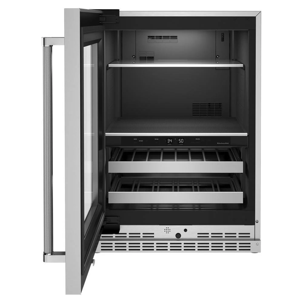 Kitchenaid KUBL314KSS 24" Beverage Center with Glass Door and Metal-Front Racks - Image 6