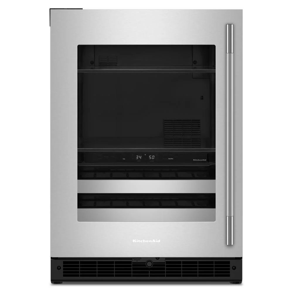 Kitchenaid KUBL524SSB 24" Beverage Center with Glass Door and Metal-Front Racks