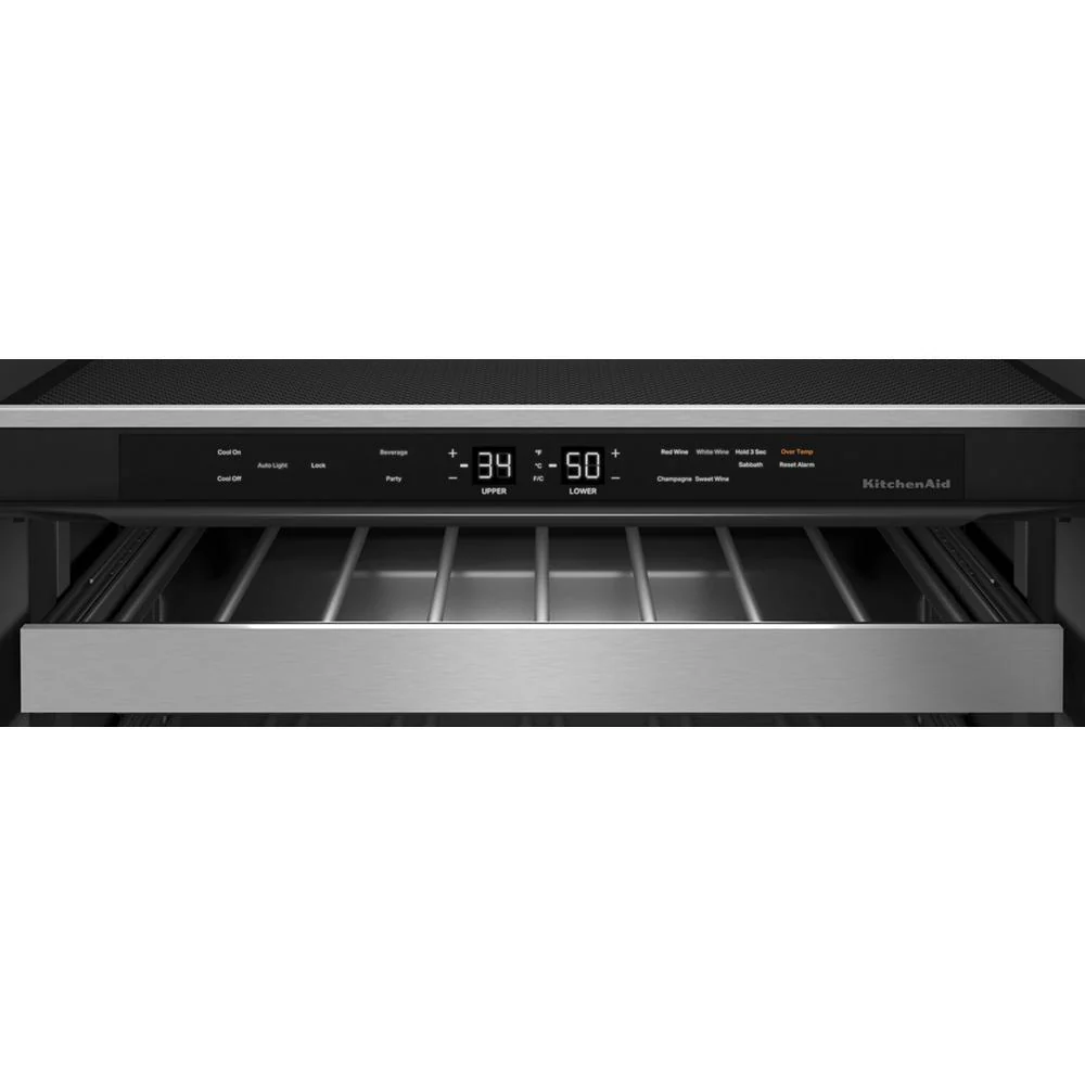 Kitchenaid KUBR314KBS 24" Beverage Center with Glass Door and Metal-Front Racks - Image 4