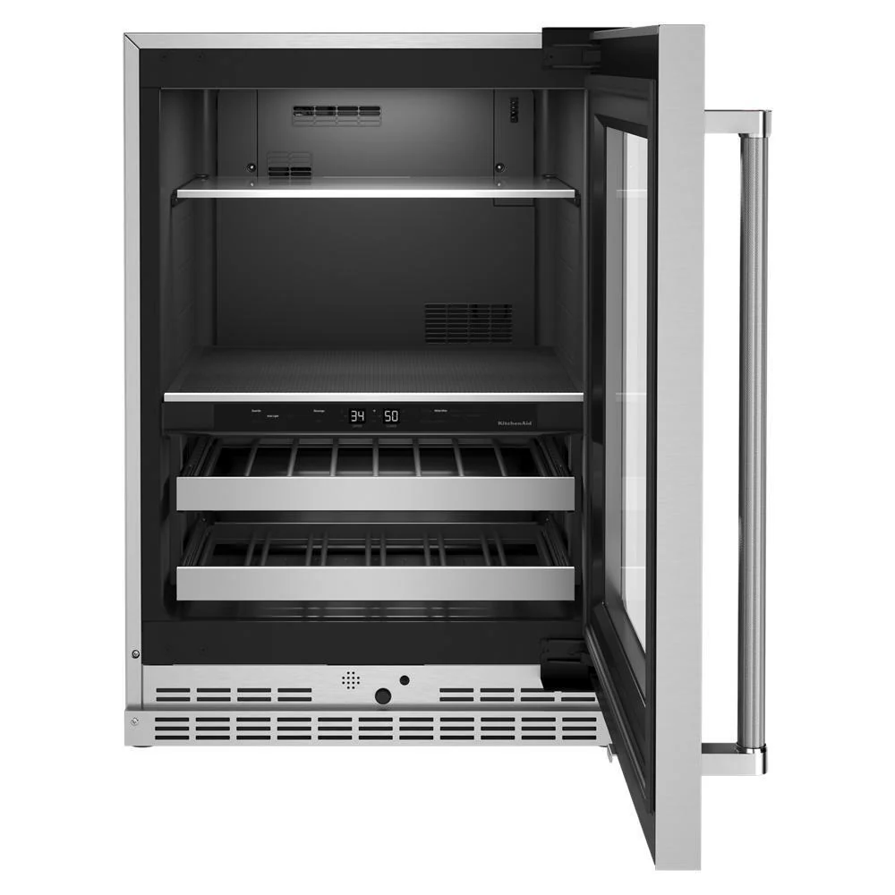 Kitchenaid KUBR314KSS 24" Beverage Center with Glass Door and Metal-Front Racks - Image 7