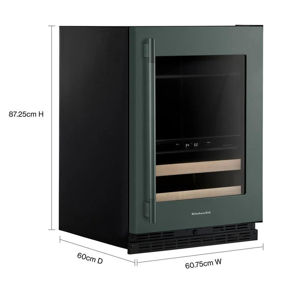 Kitchenaid KUBR524SJP 24" Beverage Center with Glass Door and Wood-Front Racks - Image 2