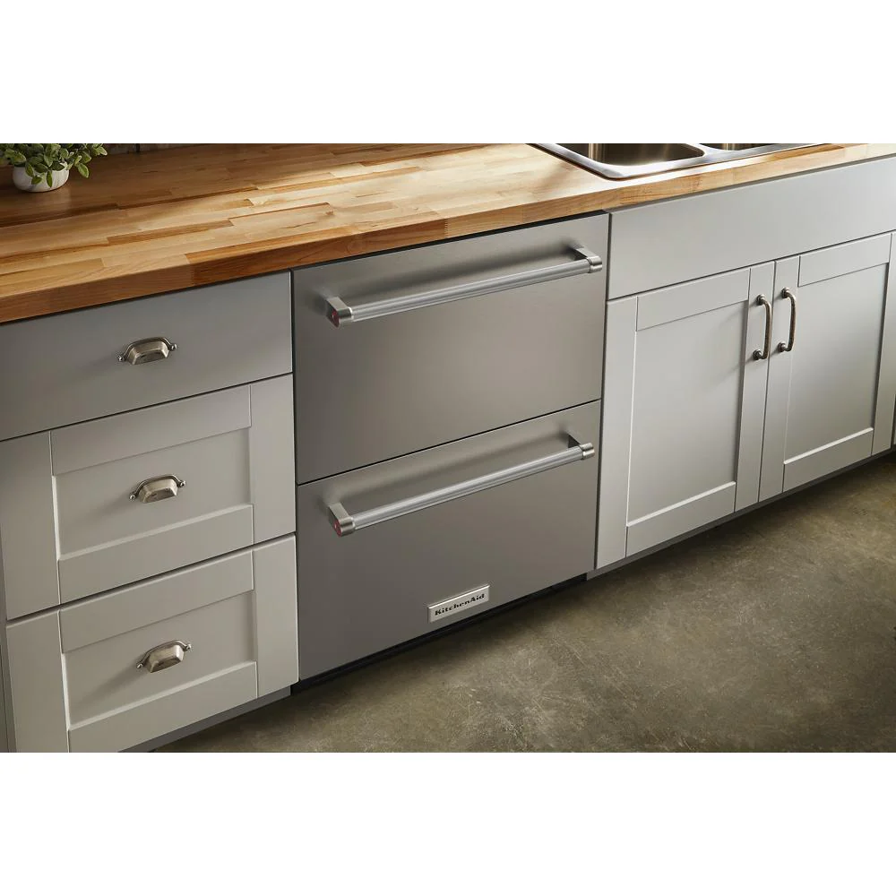 Kitchenaid KUDF204KSB 24" Stainless Steel Undercounter Double-Drawer Refrigerator/Freezer - Image 10