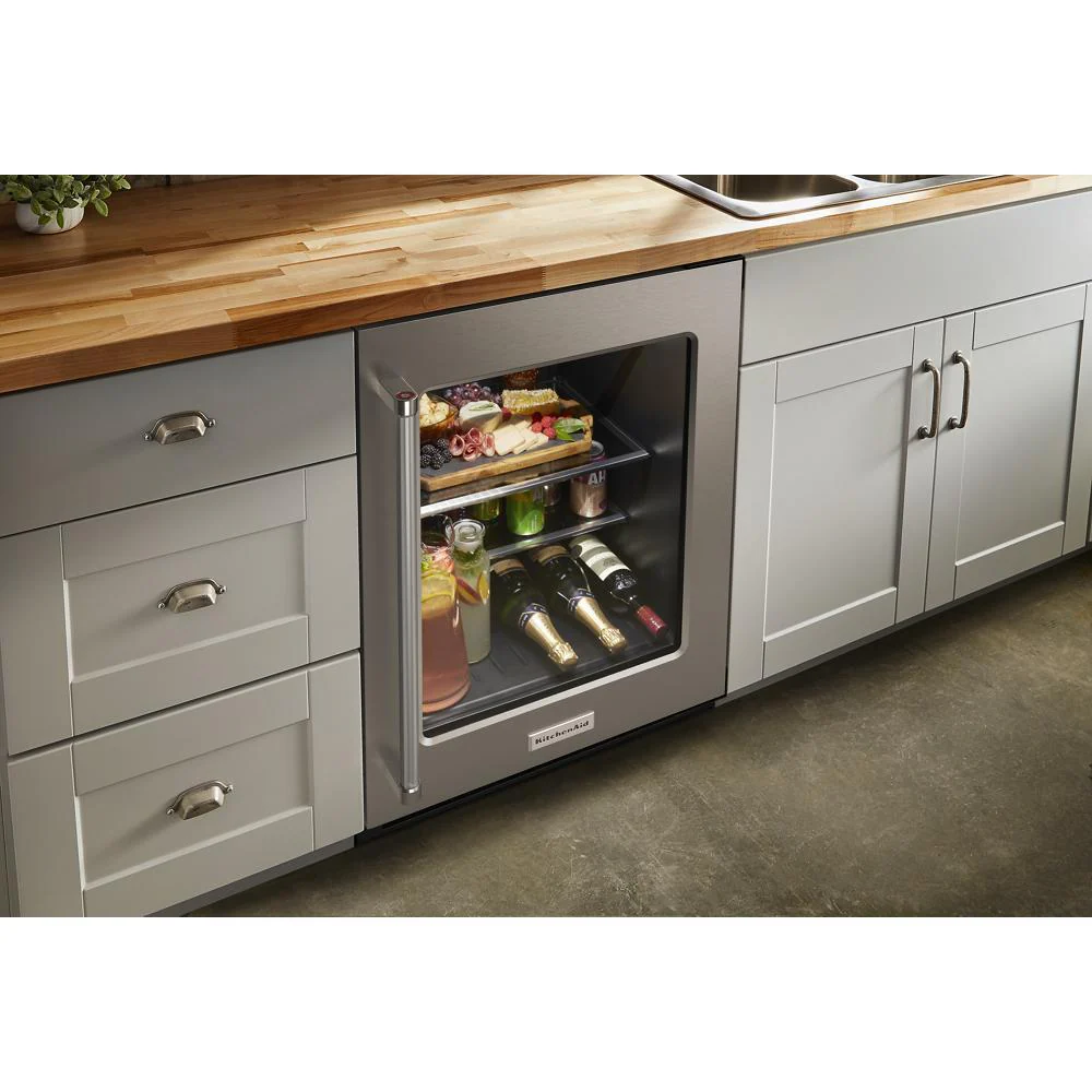 Kitchenaid KURR314KSS 24" Undercounter Refrigerator with Glass Door and Shelves with Metallic Accents - Image 11