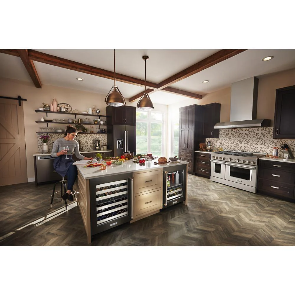 Kitchenaid KUWL314KBS 24" Undercounter Wine Cellar with Glass Door and Metal-Front Racks - Image 19