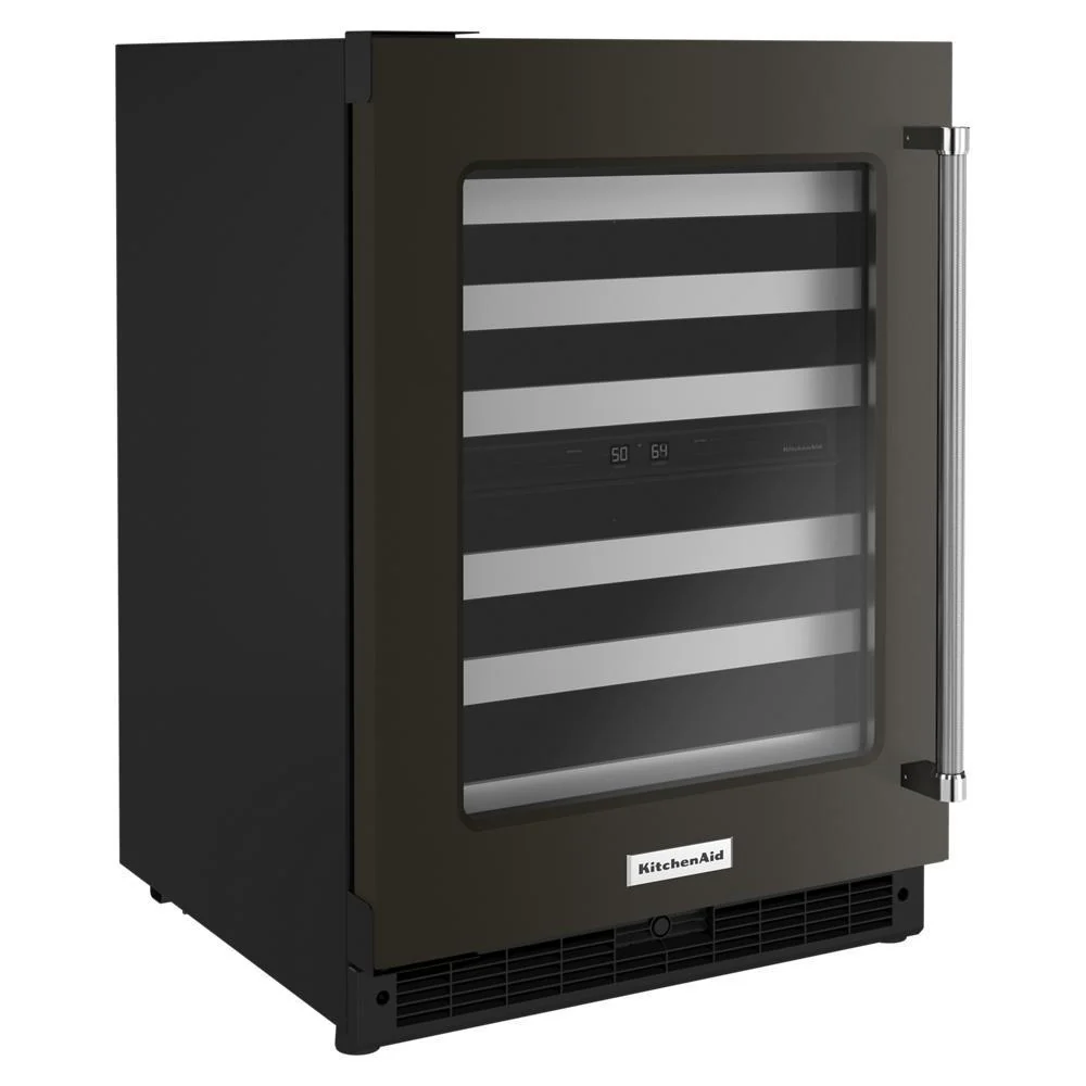 Kitchenaid KUWL314KBS 24" Undercounter Wine Cellar with Glass Door and Metal-Front Racks - Image 2
