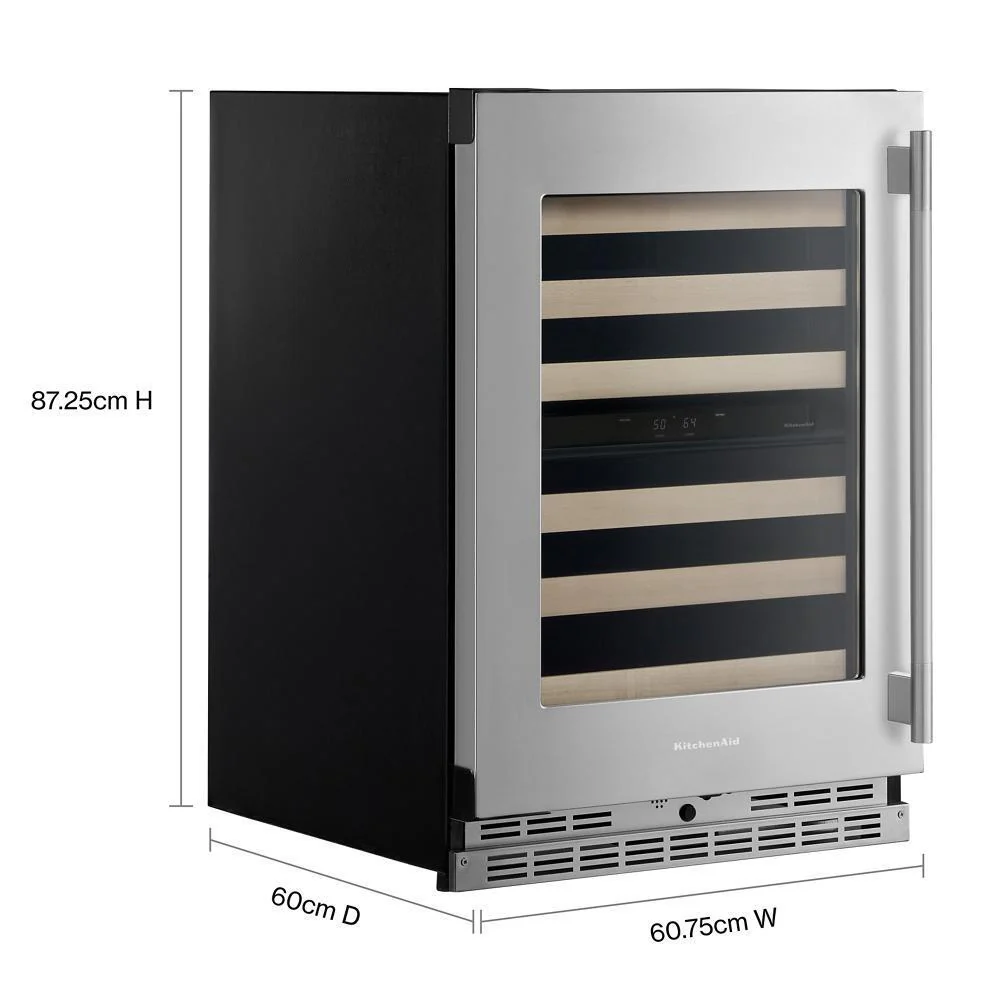 Kitchenaid KUWL524SPS 24" Undercounter Wine Cellar with Full-Extension Wood-Front Racks - Image 2
