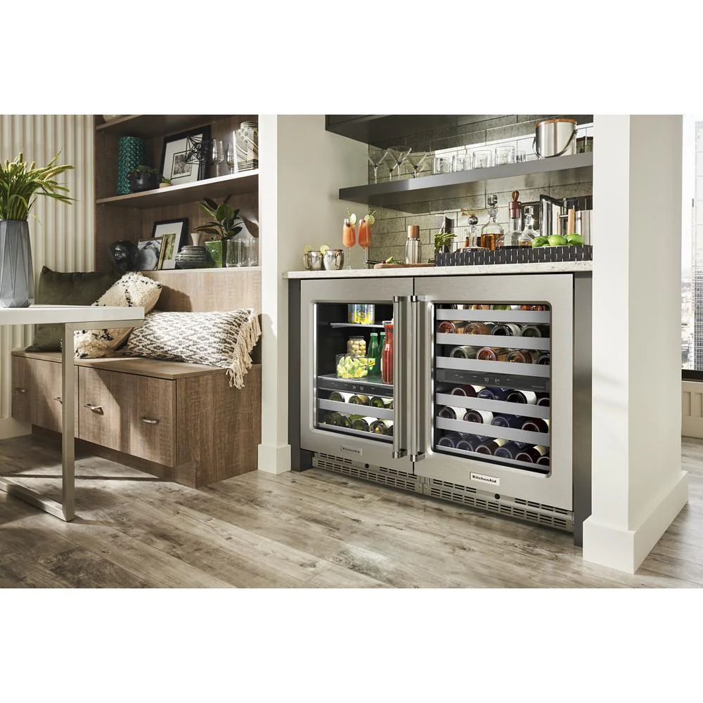 Kitchenaid KUWR314KSS 24" Undercounter Wine Cellar with Glass Door and Metal-Front Racks - Image 10