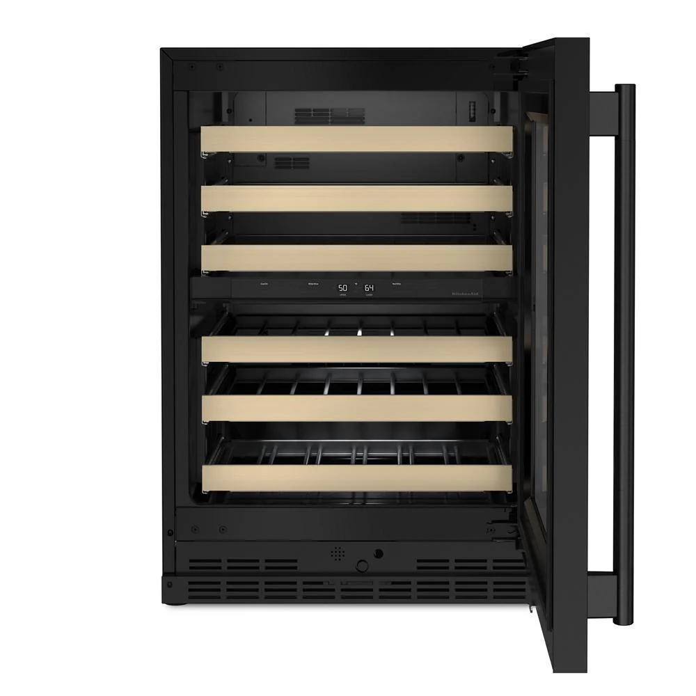 Kitchenaid KUWR524SBE 24" Undercounter Wine Cellar with Full-Extension Wood-Front Racks - Image 4