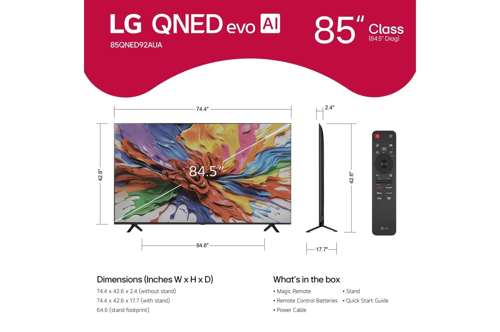 Lg 85QNED92AUA 85 Inch Class LG QNED evo AI QNED92A Mini LED 4K Smart TV 2025 - Image 14