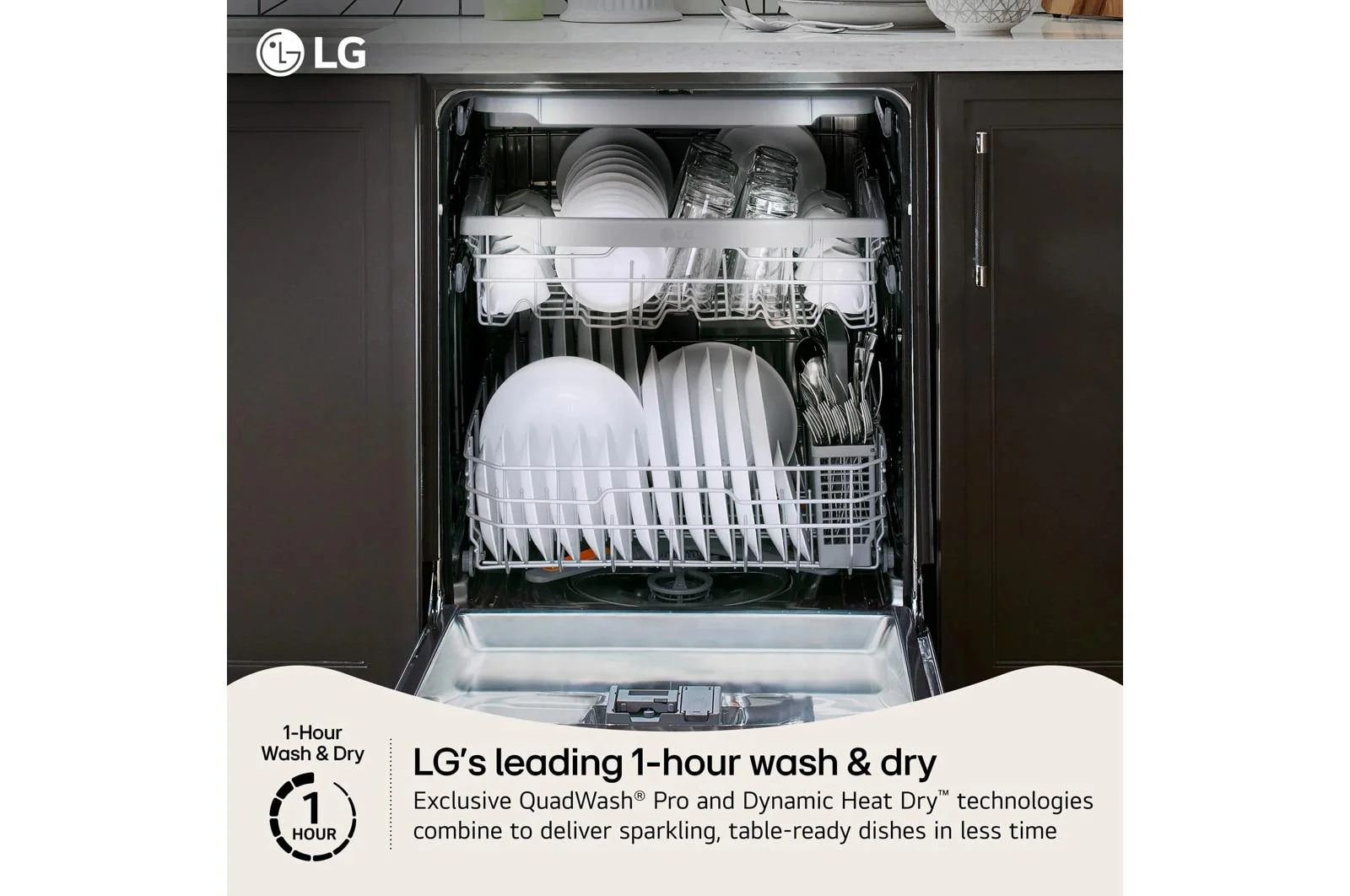 Lg LDNPM545S Smart FlushFit™ Top Control Dishwasher with 1-Hour Wash & Dry, QuadWash® Pro, and Dynamic Heat Dry™ w/AutoVent Dry™ - Image 4
