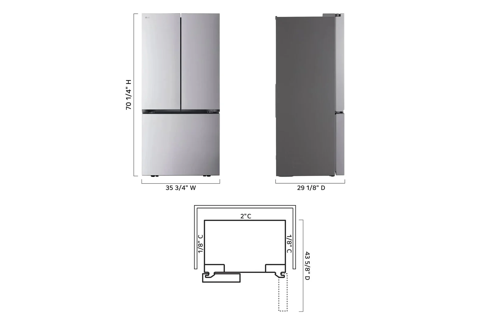 Lg LRFLC2716S 27 cu. ft. Smart Counter-Depth MAX™ French Door Refrigerator - Image 5