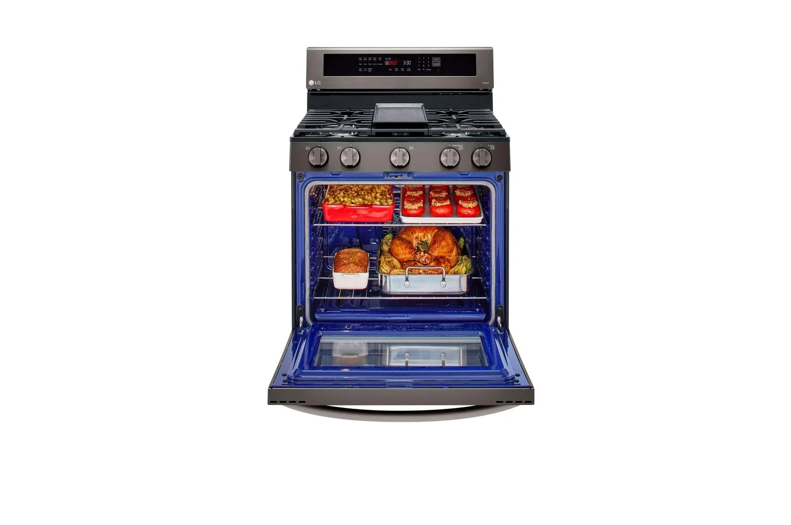 Lg LRGL5825D 5.8 cu ft. Smart Wi-Fi Enabled True Convection InstaView® Gas Range with Air Fry - Image 9
