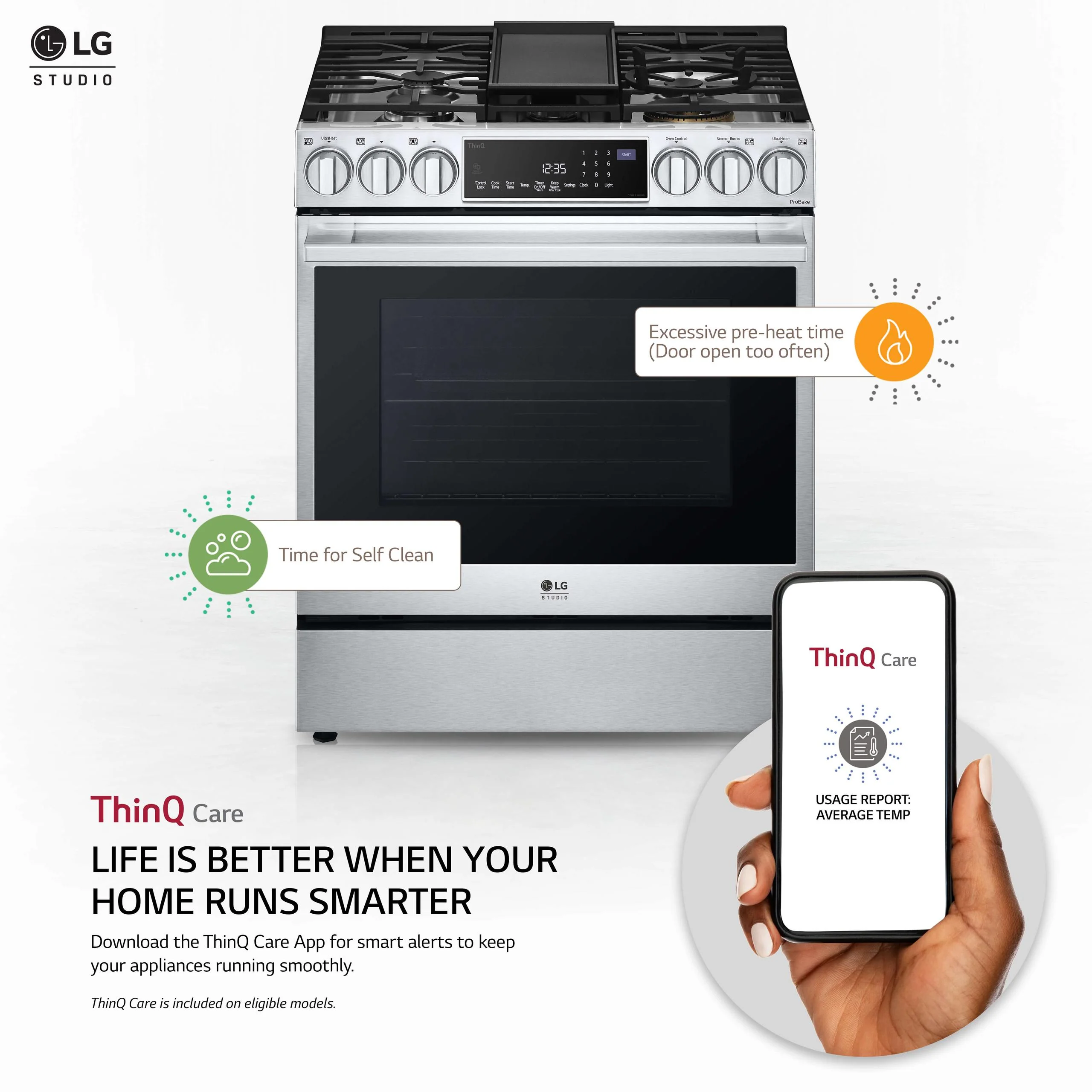 LSGS6338F LG STUDIO 6.3 cu. ft. InstaView® Gas Slide-in Range with ProBake Convection® and Air Fry - Image 2