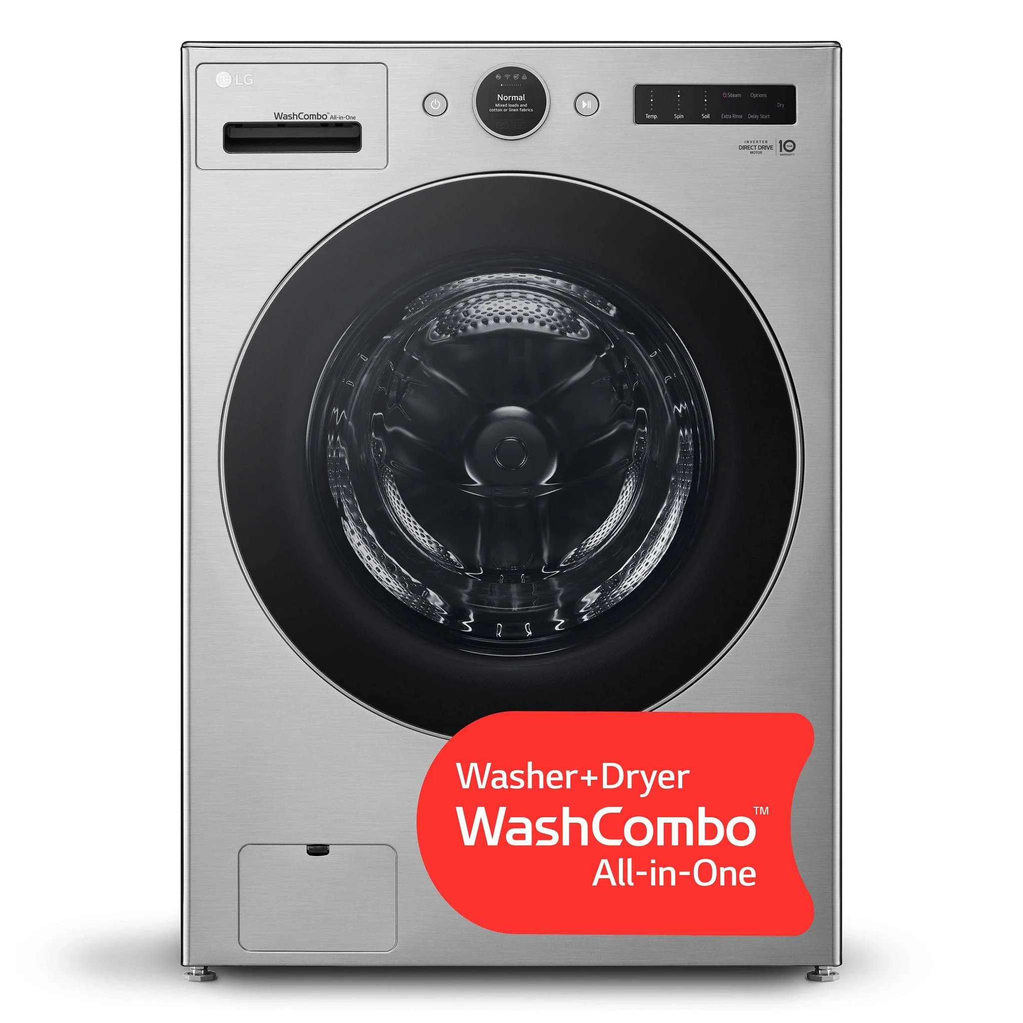 Lg WM6998HVA Ventless Washer/Dryer Combo LG WashCombo™ All-in-One 5.0 cu. ft. Mega Capacity with Inverter HeatPump™ Technology and Direct Drive Motor