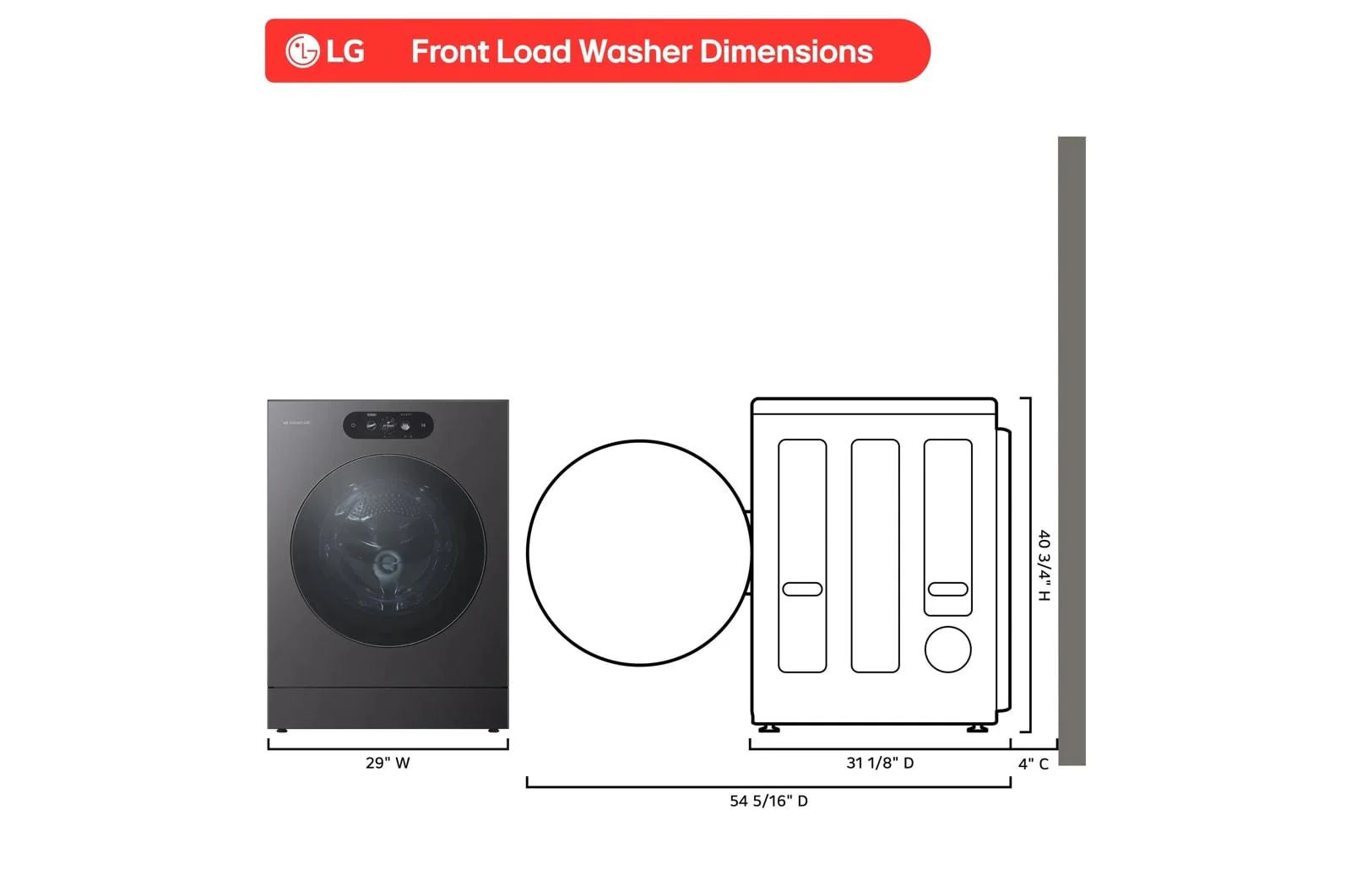 WM9901HBA LG SIGNATURE 5.8 cu. ft. Mega Capacity Smart Front Load Washer with Built-In Intelligence, TurboWash® 360(degree), ezDispense® and Touch LCD Control - Image 4