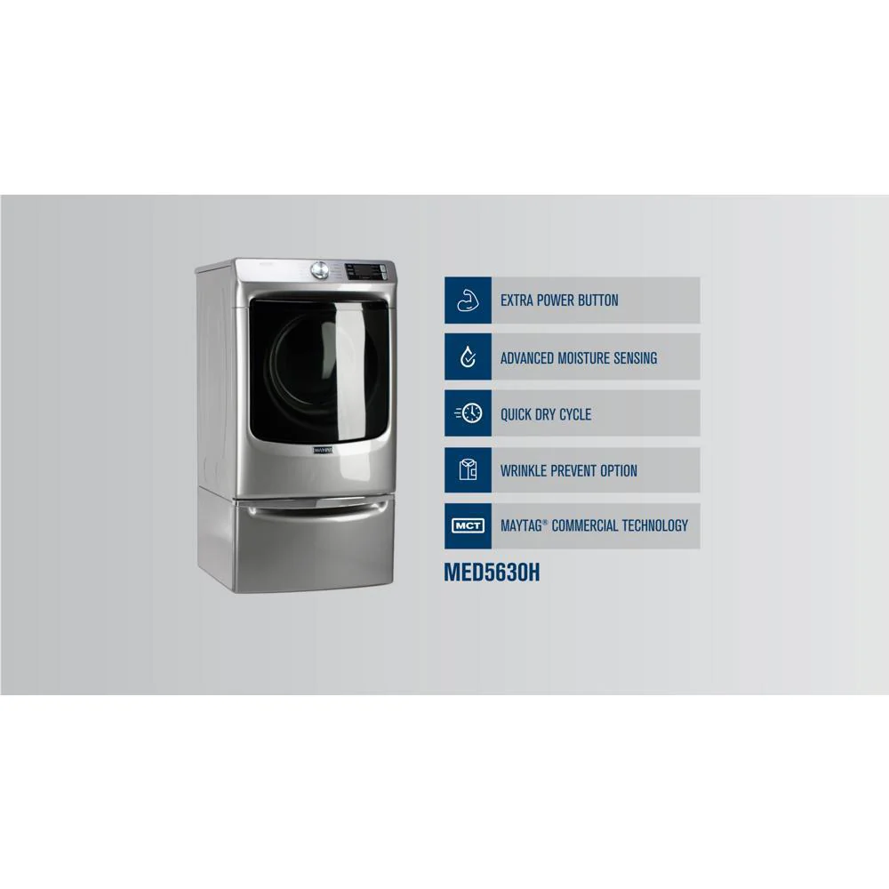 Maytag MED5630HW Front Load Electric Dryer with Extra Power and Quick Dry cycle - 7.3 cu. ft. - Image 4