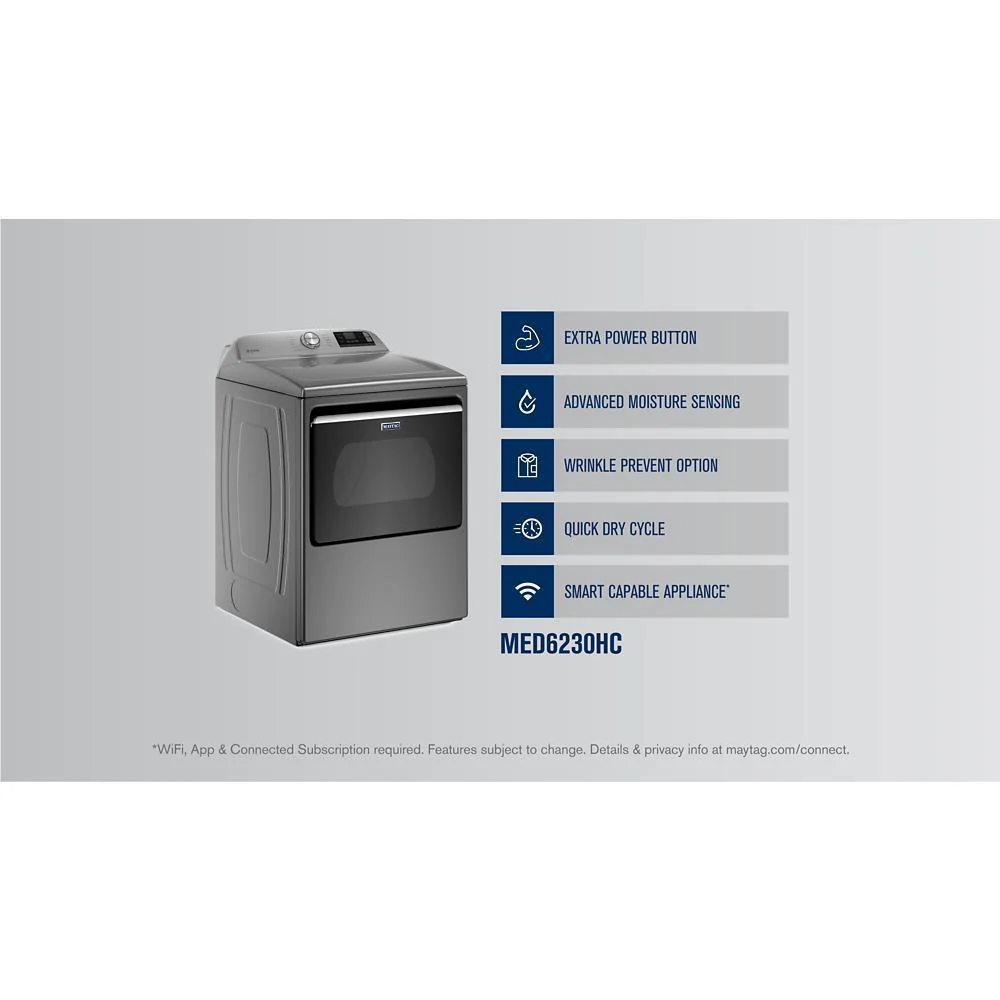 Maytag MED6230HC Smart Top Load Electric Dryer with Extra Power - 7.4 cu. ft. - Image 8