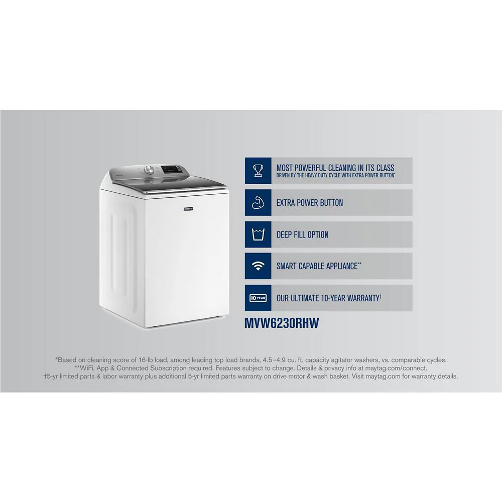 Maytag MVW6230RHW Smart Top Load Washer with Extra Power - 4.7 cu. ft. - Image 10