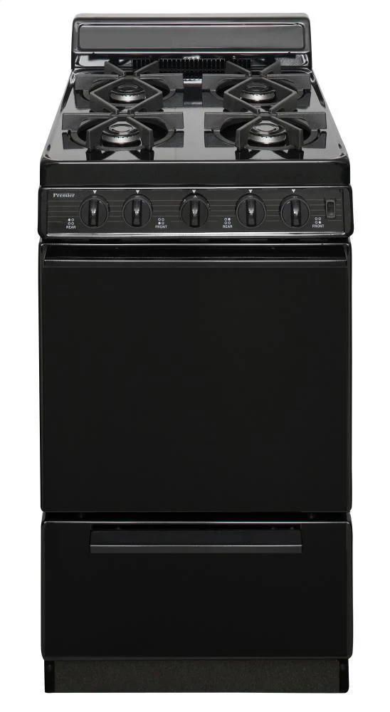 Premier SHK100BP 20 in. Freestanding Sealed Burner Gas Range in Black