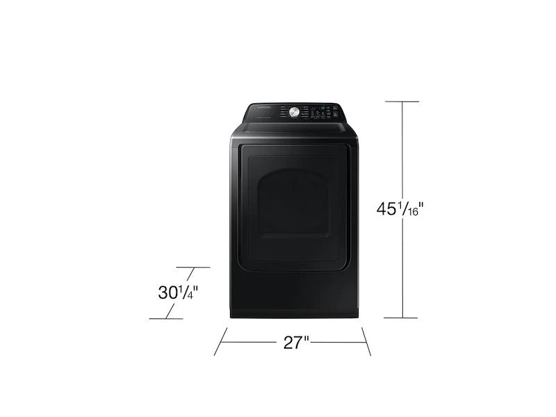 Samsung DVE47CG3500VA3 7.4 cu. ft. Smart Electric Dryer with Sensor Dry in Brushed Black - Image 2