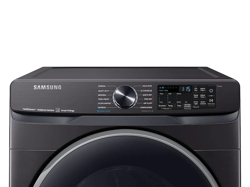 Samsung DVE50A8500V 7.5 cu. ft. Smart Electric Dryer with Steam Sanitize+ in Brushed Black - Image 2