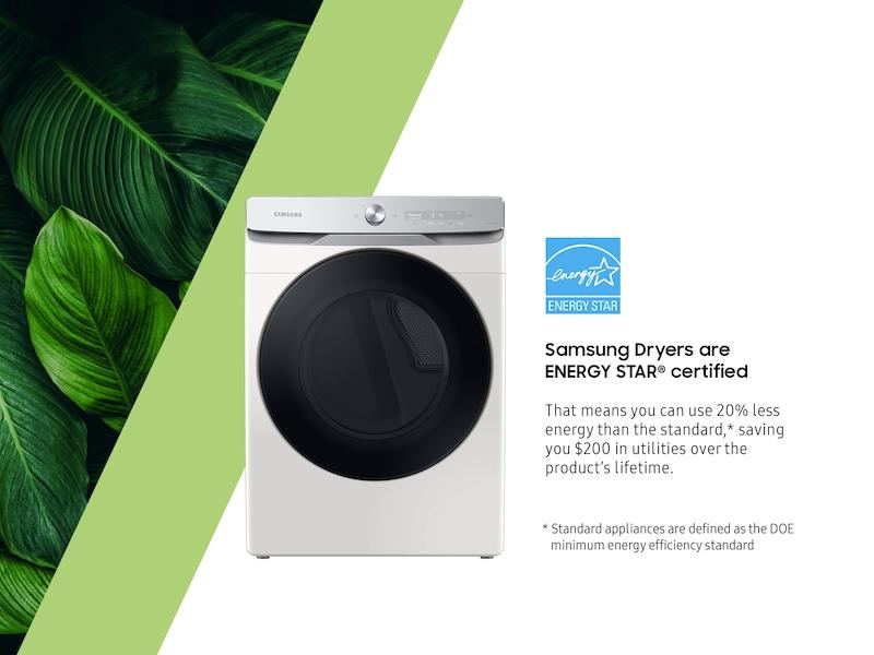 Samsung DVE50A8600E 7.5 cu. ft. Smart Dial Electric Dryer with Super Speed Dry in Ivory - Image 3