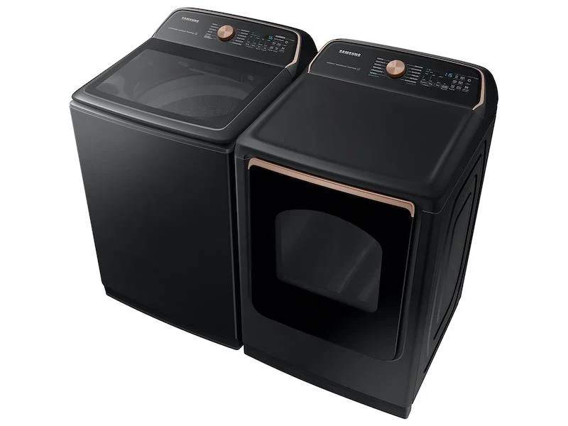 Samsung DVE55A7700V 7.4 cu. ft. Smart Electric Dryer with Steam Sanitize+ in Brushed Black - Image 8