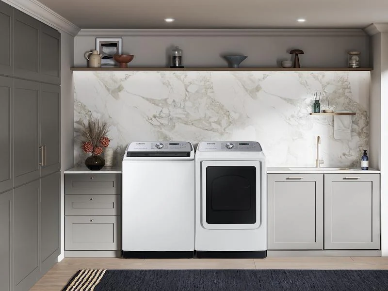 Samsung DVE55CG7100WA3 7.4 cu. ft. Smart Electric Dryer with Steam Sanitize+ in White - Image 3