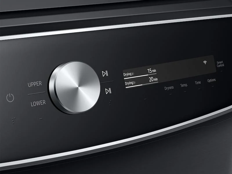 Samsung DVE60A9900V 7.5 cu. ft. Smart Dial Electric Dryer with FlexDry™ and Super Speed Dry in Brushed Black - Image 2