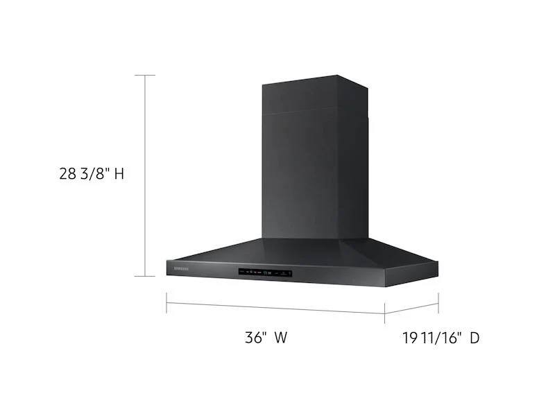 Samsung NK36K7000WG 36" Wall Mount Hood in Black Stainless Steel - Image 3