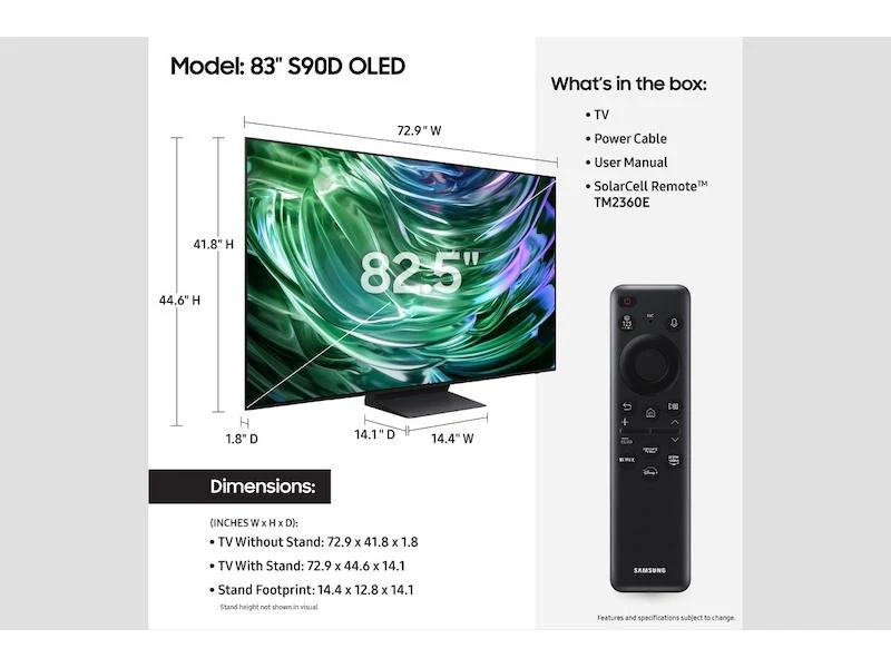 Samsung QN83S90DAEXZA 83 Inch Class OLED S90D - Image 4