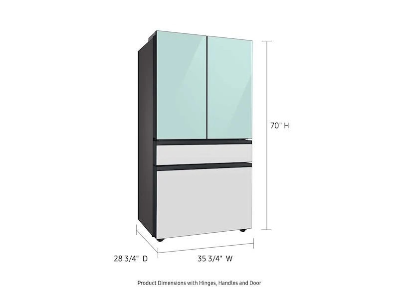 Samsung RF23BB86004MAA Bespoke 4-Door French Door Refrigerator (23 cu. ft.) with Beverage Center™ in Morning Blue Glass Top Panels and White Glass Middle and Bottom Panels - Image 3