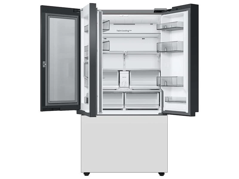 Samsung RF24BB660012AA Bespoke 3-Door French Door Refrigerator (24 cu. ft.) with Beverage Center™ in White Glass - Image 7