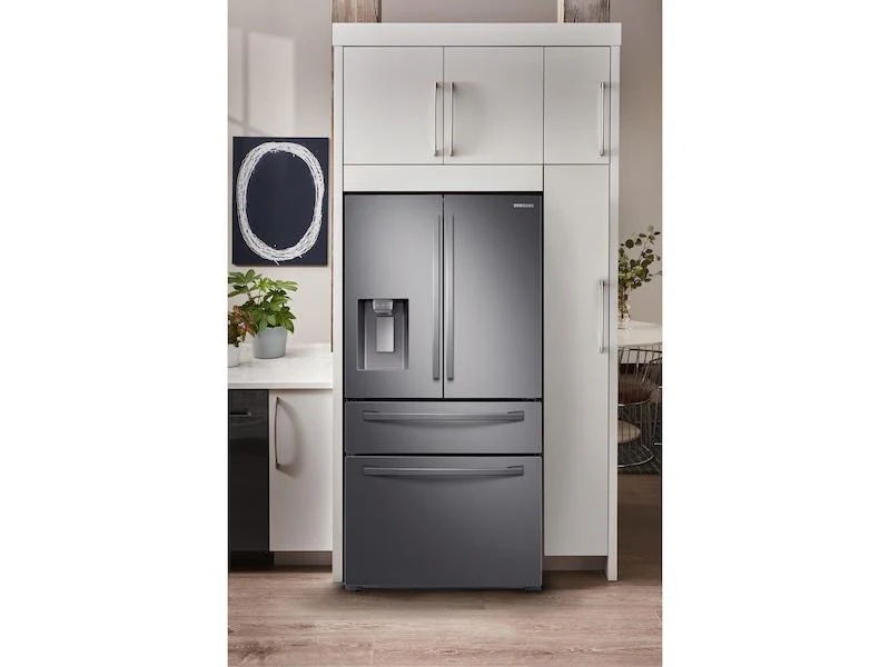 23 cu. ft. Counter Depth 4-Door French Door Refrigerator with FlexZone™ Drawer in Black Stainless Steel - Image 2