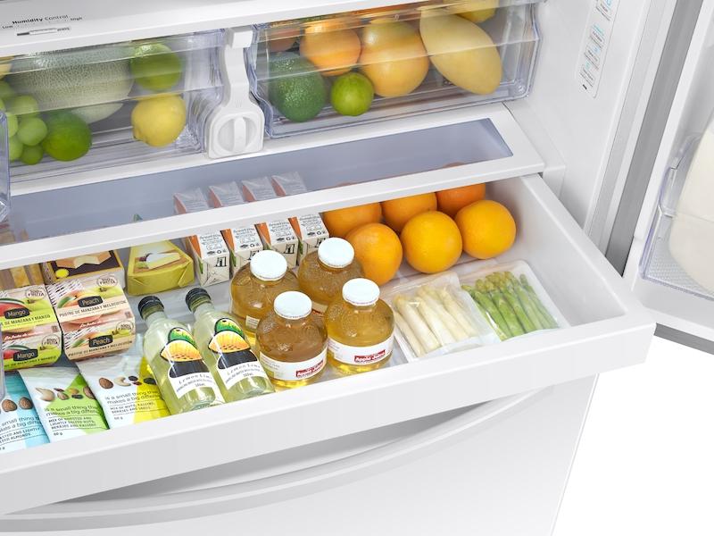 Samsung RF27T5201WW 27 cu. ft. Large Capacity 3-Door French Door Refrigerator with External Water & Ice Dispenser in White - Image 10