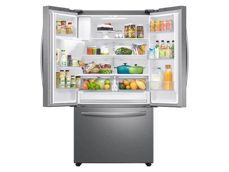 26.5 cu. ft. Large Capacity 3-Door French Door Refrigerator with Family Hub™ and External Water & Ice Dispenser in Stainless Steel - Image 2
