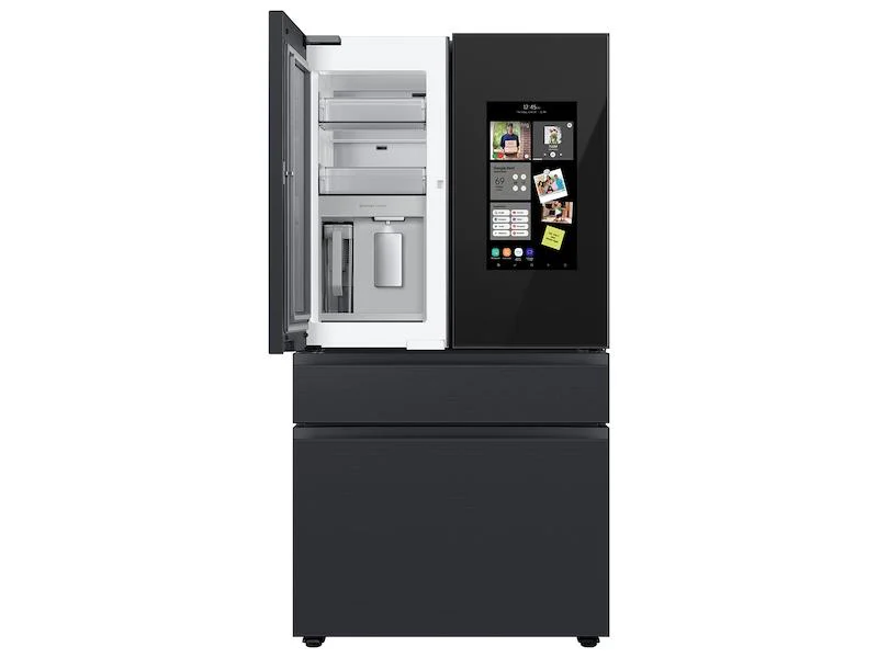 Samsung RF29BB89008MAA Bespoke 4-Door French Door Refrigerator (29 cu. ft.) - with Top Left and Family Hub™ Panel in Charcoal Glass - and Matte Black Steel Middle and Bottom Door Panels - Image 7