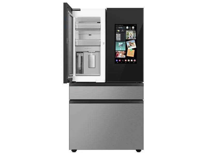 Samsung RF29BB8900QK Bespoke 4-Door French Door Refrigerator (29 cu. ft.) - in Charcoal Glass Top and Family Hub™ Panels with Stainless Steel Middle and Bottom Panels - Image 2