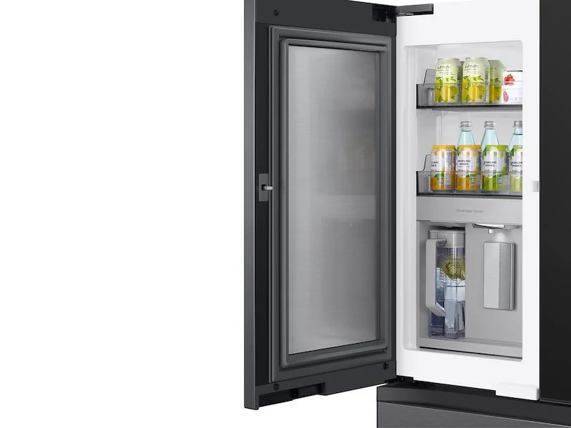 Samsung RF29BB8900QK Bespoke 4-Door French Door Refrigerator (29 cu. ft.) - in Charcoal Glass Top and Family Hub™ Panels with Stainless Steel Middle and Bottom Panels - Image 3