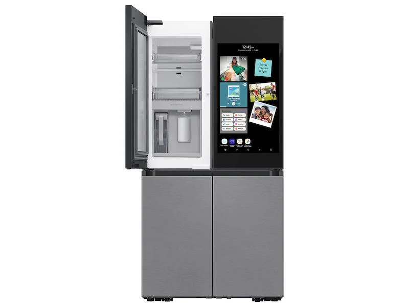 Samsung Bespoke 4-Door Flex™ Refrigerator (29 cu. ft.) with Family Hub™ in Charcoal Glass Top and Stainless Steel Bottom Panels - Image 6