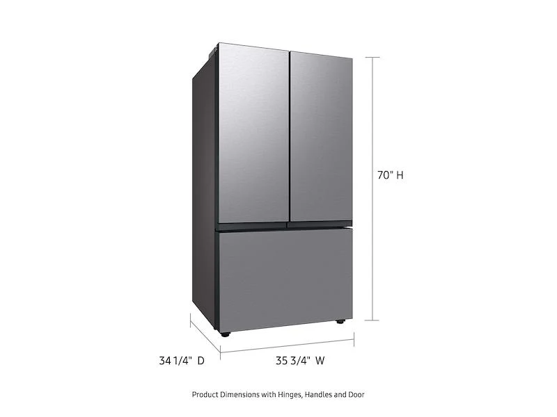 Samsung RF30BB6600QLAA Bespoke 3-Door French Door Refrigerator (30 cu. ft.) with Beverage Center™ in Stainless Steel - Image 5