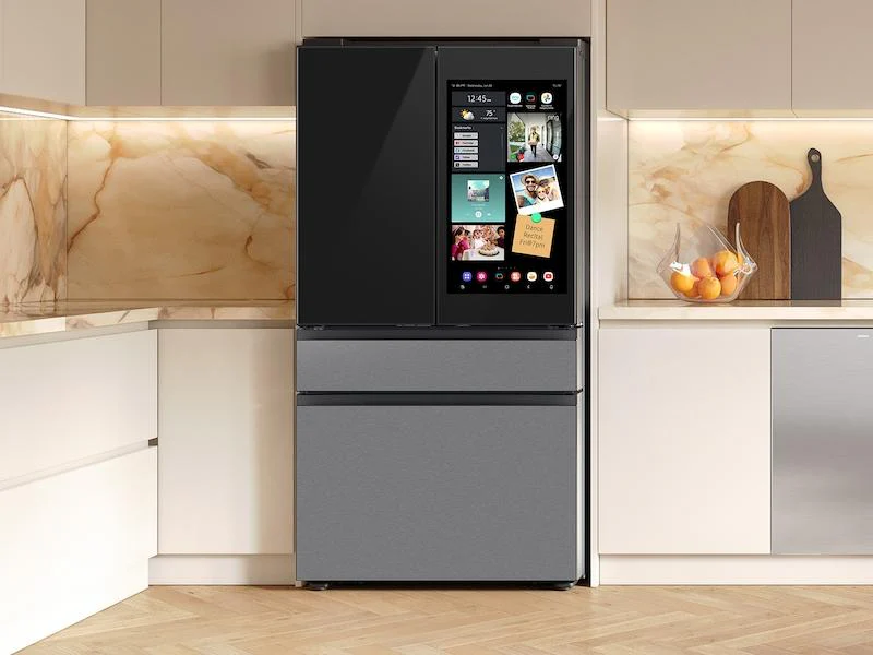 Samsung RF90F23AECR Bespoke 23 cu. ft. Counter Depth 4-Door French Door Refrigerator with AI Family Hub™+ & AI Vision Inside™ in Charcoal Glass and Stainless Steel - Image 11
