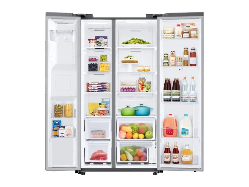 Samsung RS27T5561SR 26.7 cu. ft. Large Capacity Side-by-Side Refrigerator with Touch Screen Family Hub™ in Stainless Steel - Image 4