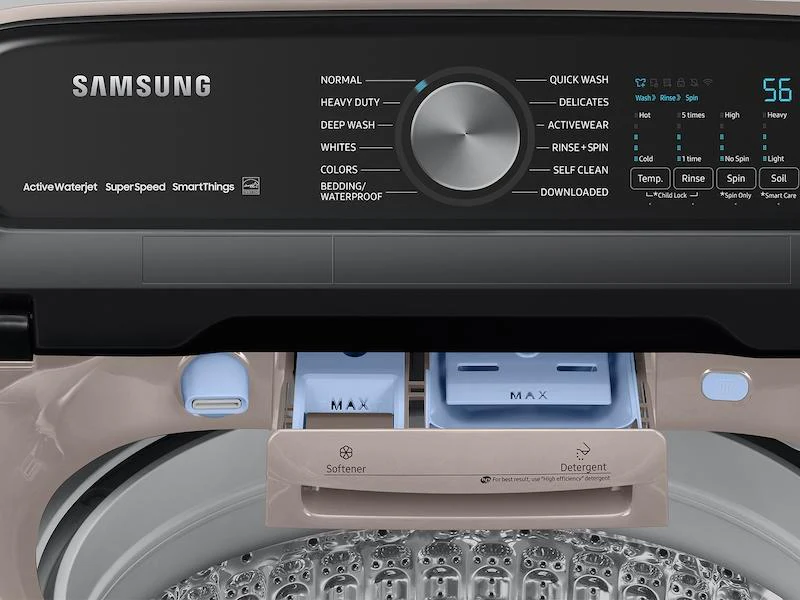 Samsung WA52A5500AC 5.2 cu. ft. Large Capacity Smart Top Load Washer with Super Speed Wash in Champagne - Image 9