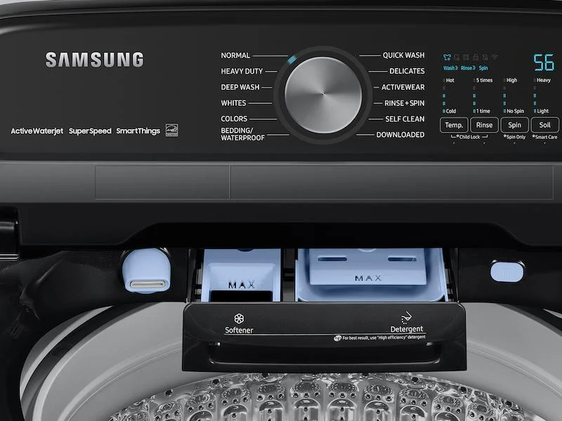 5.2 cu. ft. Large Capacity Smart Top Load Washer with Super Speed Wash in Brushed Black - Image 9