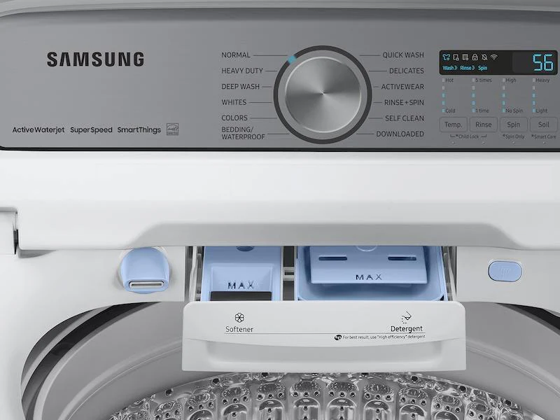 Samsung WA52A5500AW 5.2 cu. ft. Large Capacity Smart Top Load Washer with Super Speed Wash in White - Image 9