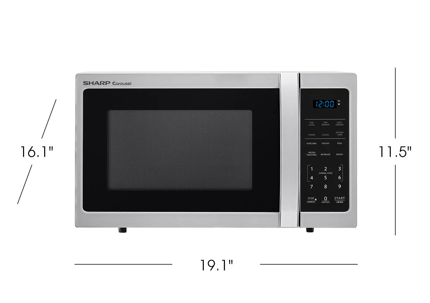 Sharp SMC0912BS 0.9 cu. ft. 900w Sharp Stainless Steel Carousel Countertop Microwave Oven - Image 7