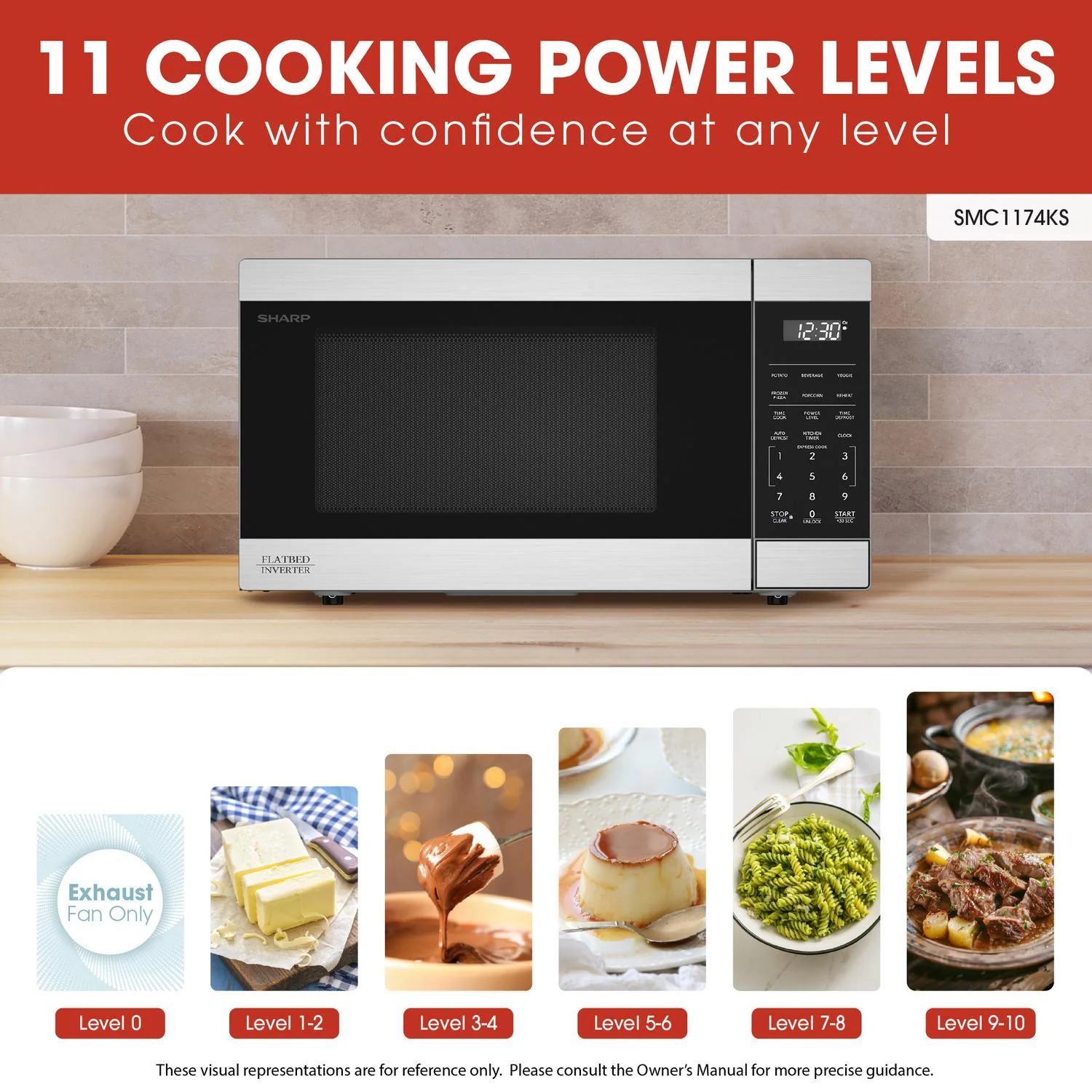 SMC1174KS Sharp 1.1 cu. ft. 1100W Flatbed Countertop Microwave Oven with Inverter Technology - Image 21