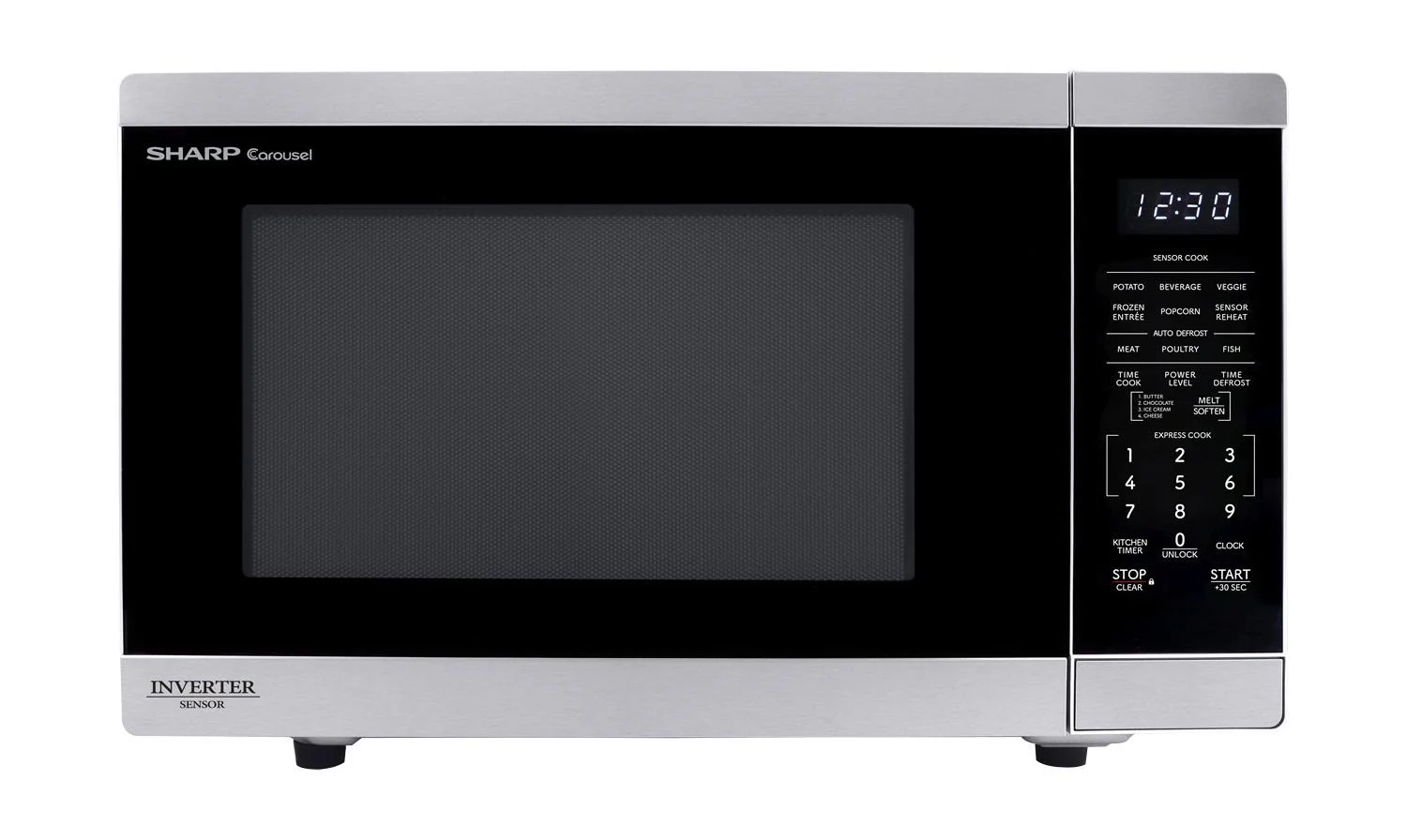 SMC1464KS Sharp 1.4 cu. ft. 1100W Stainless Steel Countertop Microwave Oven with Inverter Technology - Image 2